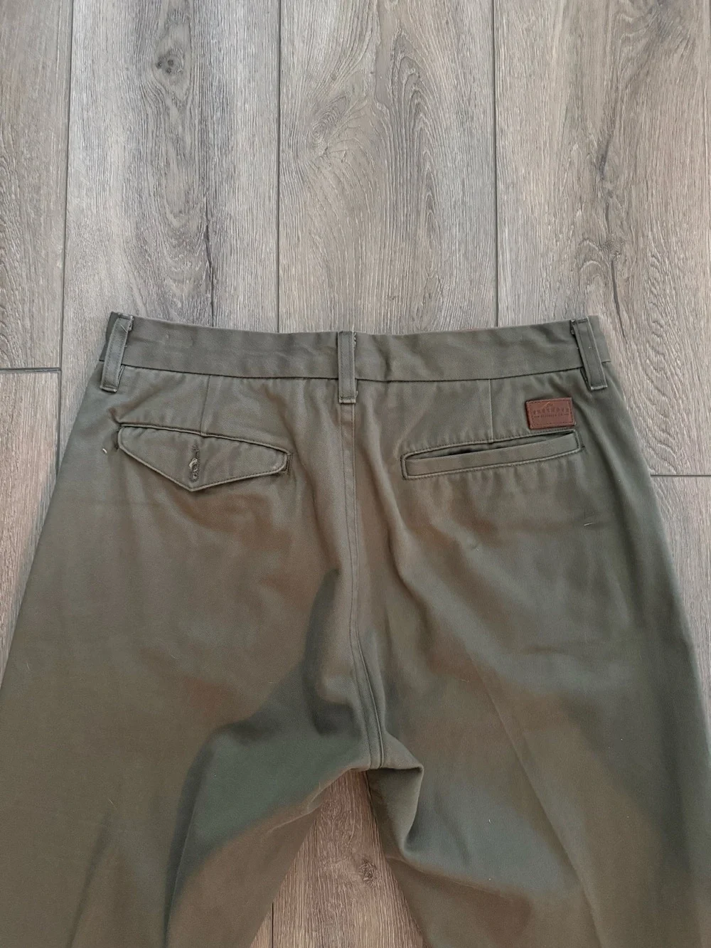 The Freenote Cloth Cotton Pants Men Size 32x31 Casual Chino Selvedge Olive Green